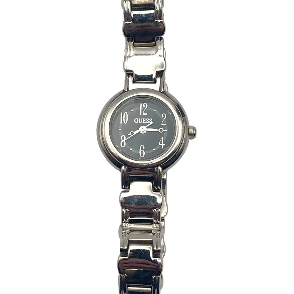 VTG Guess Women's Petite Watch 23mm - New Battery -Wrist size 5.75 Black Silver